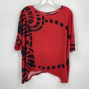 Clara Sun Woo Red Black Boxy Oversized Shirt Shirt Sleeve Career Womens S
